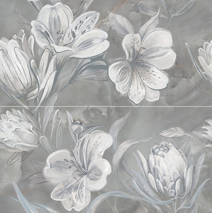 Панно Опал Цветы Серый/Opale Grey Flower